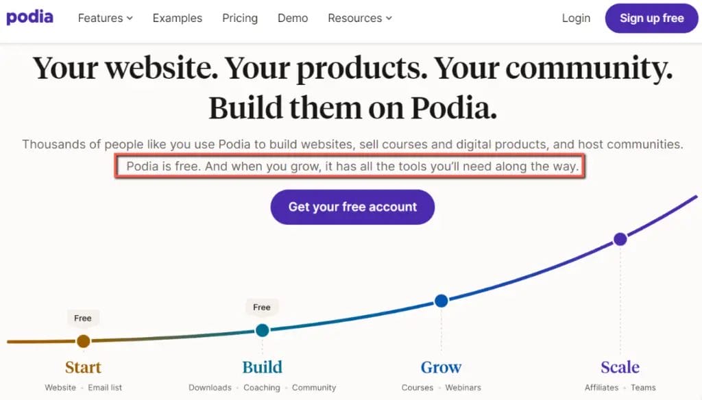 Podia - Homepage