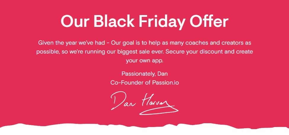 Passion.io - Black Friday Offer - Dan