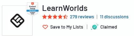 LearnWorlds - Free Trail - Review - G2