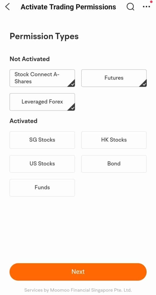 Moomoo Advance Trading Options Account Activation