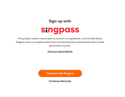 Moomoo Signup Steps Step 3.1 Sign up with Singpass