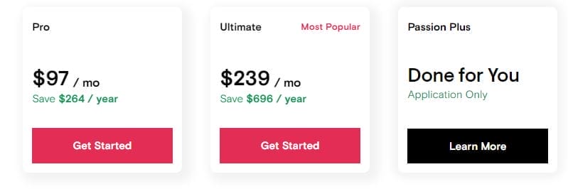 Passion.io Pricing Plan Normal Discount