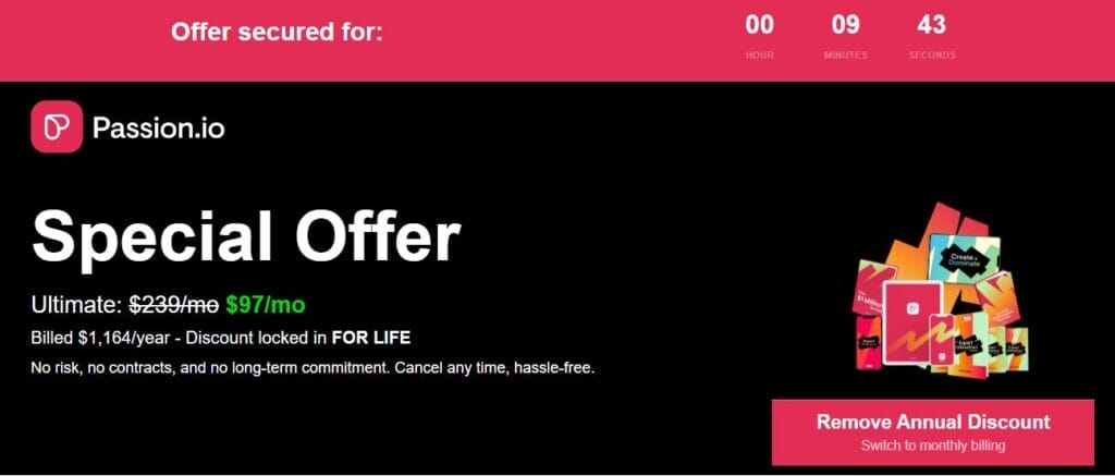 Passion.io Pricing Plan - Ultimate Plan Lifetime 60 Percent Off Discount (Exclusive Discount) Special Discount