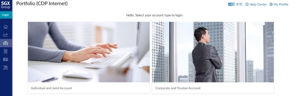 Select Your Account Type