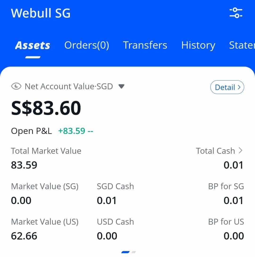 Webull Assets Page